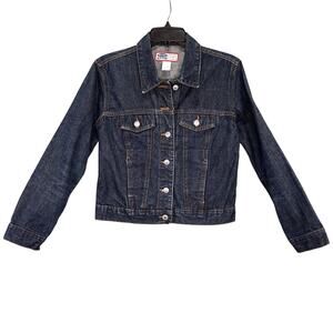 Old Navy Jacket Womens Small Blue Cotton Denim Jean Crop Gorpcore 90s Y2K